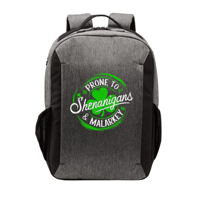 Prone To Shenanigans And Malarkey St Patrick's Day Shamrock Vector Backpack