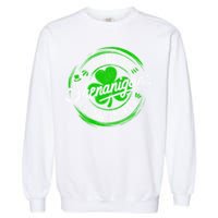 Prone To Shenanigans And Malarkey St Patrick's Day Shamrock Garment-Dyed Sweatshirt
