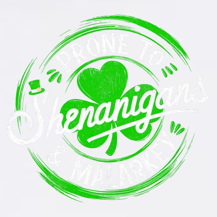 Prone To Shenanigans And Malarkey St Patrick's Day Shamrock Garment-Dyed Sweatshirt
