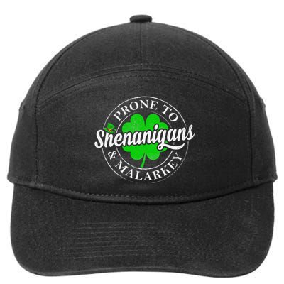 Prone To Shenanigans & Malarkey Fun Clovers St Patrick's Day 7-Panel Snapback Hat