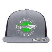 Prone To Shenanigans & Malarkey Fun Clovers St Patrick's Day Flat Bill Trucker Hat