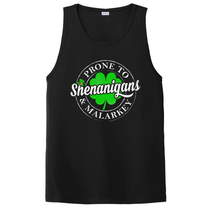 Prone To Shenanigans & Malarkey Fun Clovers St Patrick's Day PosiCharge Competitor Tank