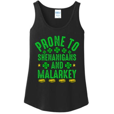 Prone To Shenanigans And Malarkey St Patricks Day Ladies Essential Tank