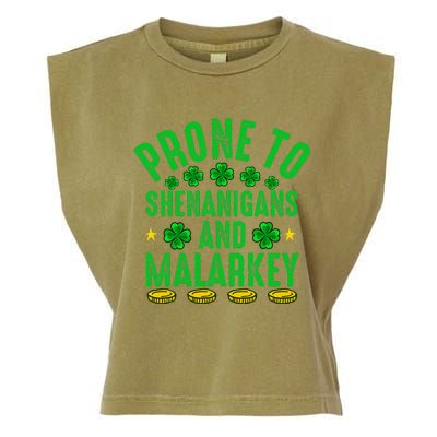 Prone To Shenanigans And Malarkey St Patricks Day Garment-Dyed Women's Muscle Tee