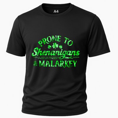 Prone To Shenanigans And Malarkey Funny St Patricks Day Cooling Performance Crew T-Shirt