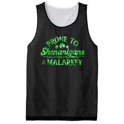 Prone To Shenanigans And Malarkey Funny St Patricks Day Mesh Reversible Basketball Jersey Tank