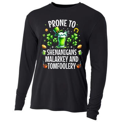 Prone To Shenanigans Malarkey & Tomfoolery St Patricks Cooling Performance Long Sleeve Crew