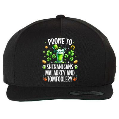 Prone To Shenanigans Malarkey & Tomfoolery St Patricks Wool Snapback Cap