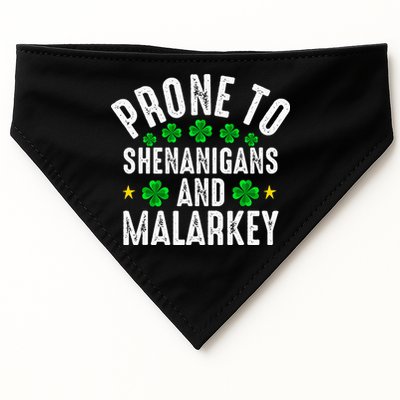 Prone To Shenanigans And Malarkey St Patricks Day USA-Made Doggie Bandana