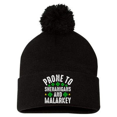 Prone To Shenanigans And Malarkey St Patricks Day Pom Pom 12in Knit Beanie
