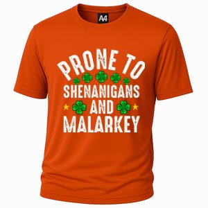 Prone To Shenanigans And Malarkey St Patricks Day Men Women Cooling Performance Crew T-Shirt