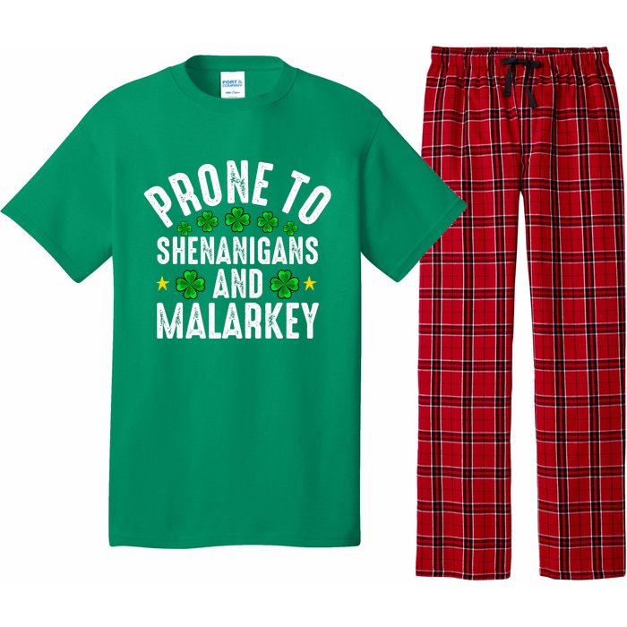 Prone To Shenanigans And Malarkey St Patricks Day Men Women Pajama Set