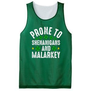 Prone To Shenanigans And Malarkey St Patricks Day Men Women Mesh Reversible Basketball Jersey Tank