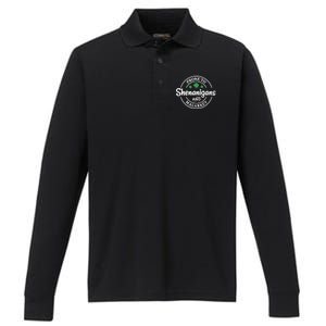 Prone to Shenanigans and Malarkey Funny St. Patricks's Day Performance Long Sleeve Polo