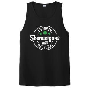 Prone to Shenanigans and Malarkey Funny St. Patricks's Day PosiCharge Competitor Tank