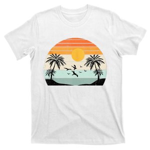 Palm Trees Summer Vacation Beach Sunshine Summer Retro Gifts T-Shirt