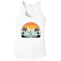 Palm Trees Summer Vacation Beach Sunshine Summer Retro Gifts Ladies PosiCharge Competitor Racerback Tank