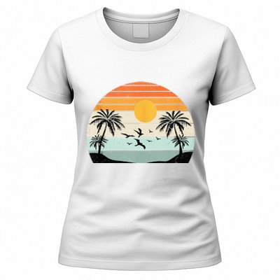 Palm Trees Summer Vacation Beach Sunshine Summer Retro Gifts Women's T-Shirt