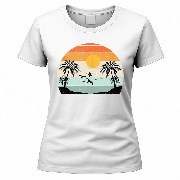 Palm Trees Summer Vacation Beach Sunshine Summer Retro Gifts Women's T-Shirt