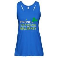 Prone To Shenanigans And Malarkey Funny Ireland Leprechaun Irish Gift Ladies Essential Flowy Tank