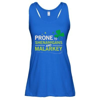 Prone To Shenanigans And Malarkey Funny Ireland Leprechaun Irish Gift Ladies Essential Flowy Tank