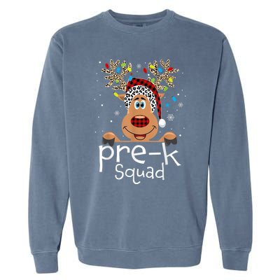 Pre-K Teacher Squad Reindeer Funny Teacher Christmas Xmas Garment-Dyed Sweatshirt