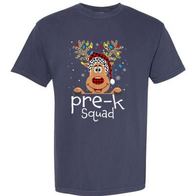 Pre-K Teacher Squad Reindeer Funny Teacher Christmas Xmas Garment-Dyed Heavyweight T-Shirt