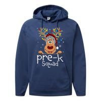 Pre-K Teacher Squad Reindeer Funny Teacher Christmas Xmas Performance Fleece Hoodie