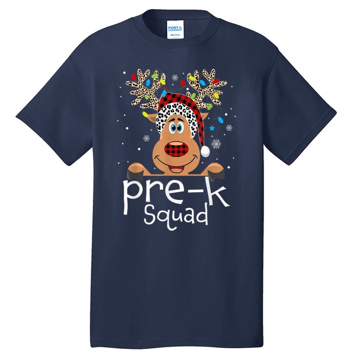 Pre-K Teacher Squad Reindeer Funny Teacher Christmas Xmas Tall T-Shirt