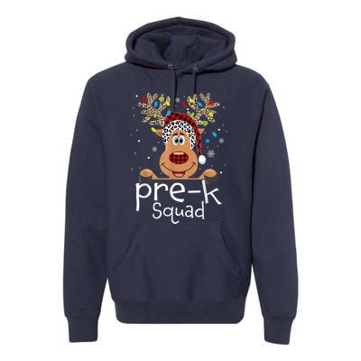 Pre-K Teacher Squad Reindeer Funny Teacher Christmas Xmas Premium Hoodie