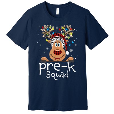 Pre-K Teacher Squad Reindeer Funny Teacher Christmas Xmas Premium T-Shirt