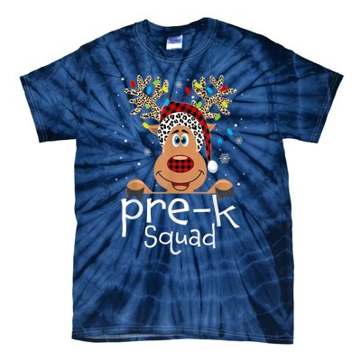 Pre-K Teacher Squad Reindeer Funny Teacher Christmas Xmas Tie-Dye T-Shirt