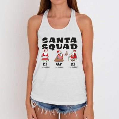 Physical Therapy Santa Squad Christmas Ot Pt Women's Knotted Racerback Tank