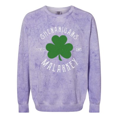 Prone To Shenanigans And Malarkey Funny St. Patricks Day Colorblast Crewneck Sweatshirt