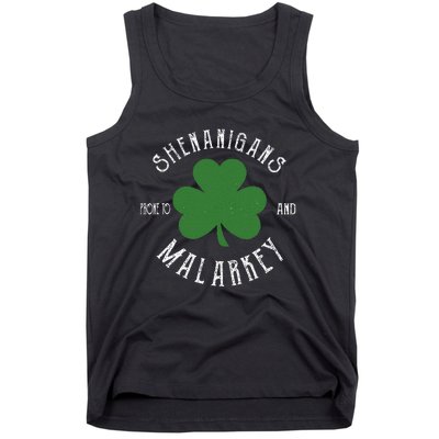 Prone To Shenanigans And Malarkey Funny St. Patricks Day Tank Top