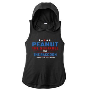 Peanut The Squirrel & Fred The Raccoon Make Pets Safe Again Ladies PosiCharge Tri-Blend Wicking Draft Hoodie Tank