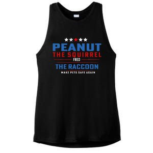 Peanut The Squirrel & Fred The Raccoon Make Pets Safe Again Ladies PosiCharge Tri-Blend Wicking Tank