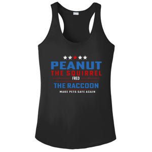 Peanut The Squirrel & Fred The Raccoon Make Pets Safe Again Ladies PosiCharge Competitor Racerback Tank