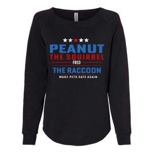 Peanut The Squirrel & Fred The Raccoon Make Pets Safe Again Womens California Wash Sweatshirt