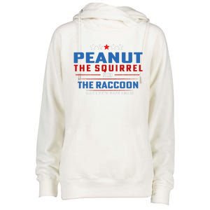 Peanut The Squirrel & Fred The Raccoon Make Pets Safe Again Womens Funnel Neck Pullover Hood