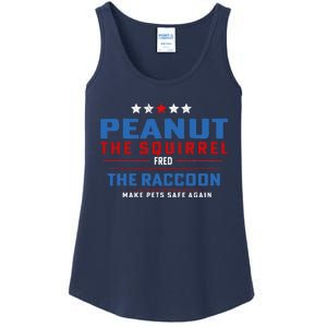 Peanut The Squirrel & Fred The Raccoon Make Pets Safe Again Ladies Essential Tank