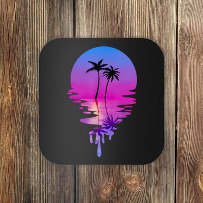 Palm Trees Summer Vacation Beach Retro Palm Trees Coaster