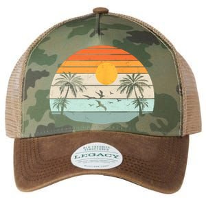 Palm Trees Summer Vacation Beach Sunshine Summer Retro Gifts Legacy Tie Dye Trucker Hat