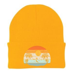 Palm Trees Summer Vacation Beach Sunshine Summer Retro Gifts Knit Cap Winter Beanie