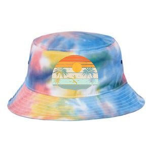 Palm Trees Summer Vacation Beach Sunshine Summer Retro Gifts Tie Dye Newport Bucket Hat