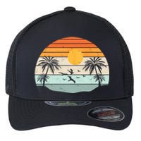 Palm Trees Summer Vacation Beach Sunshine Summer Retro Gifts Flexfit Unipanel Trucker Cap