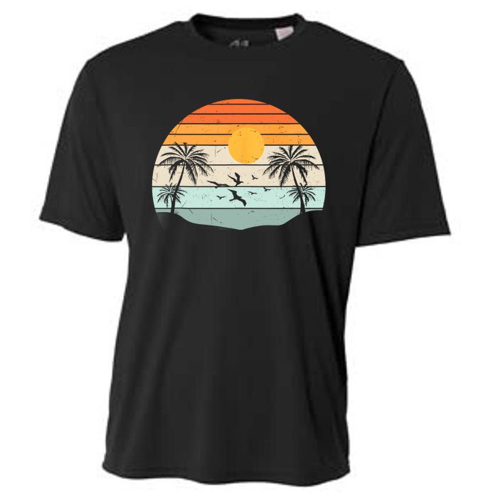 Palm Trees Summer Vacation Beach Sunshine Summer Retro Gifts Cooling Performance Crew T-Shirt