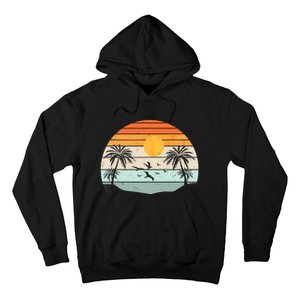 Palm Trees Summer Vacation Beach Sunshine Summer Retro Gifts Hoodie