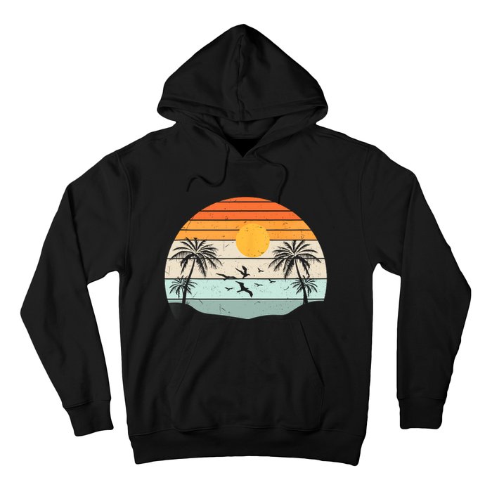 Palm Trees Summer Vacation Beach Sunshine Summer Retro Gifts Hoodie