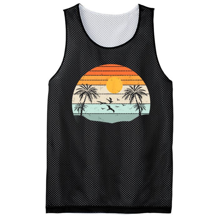 Palm Trees Summer Vacation Beach Sunshine Summer Retro Gifts Mesh Reversible Basketball Jersey Tank